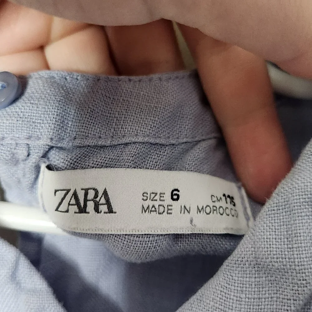 ZARA Blue Linen Jumpsuit